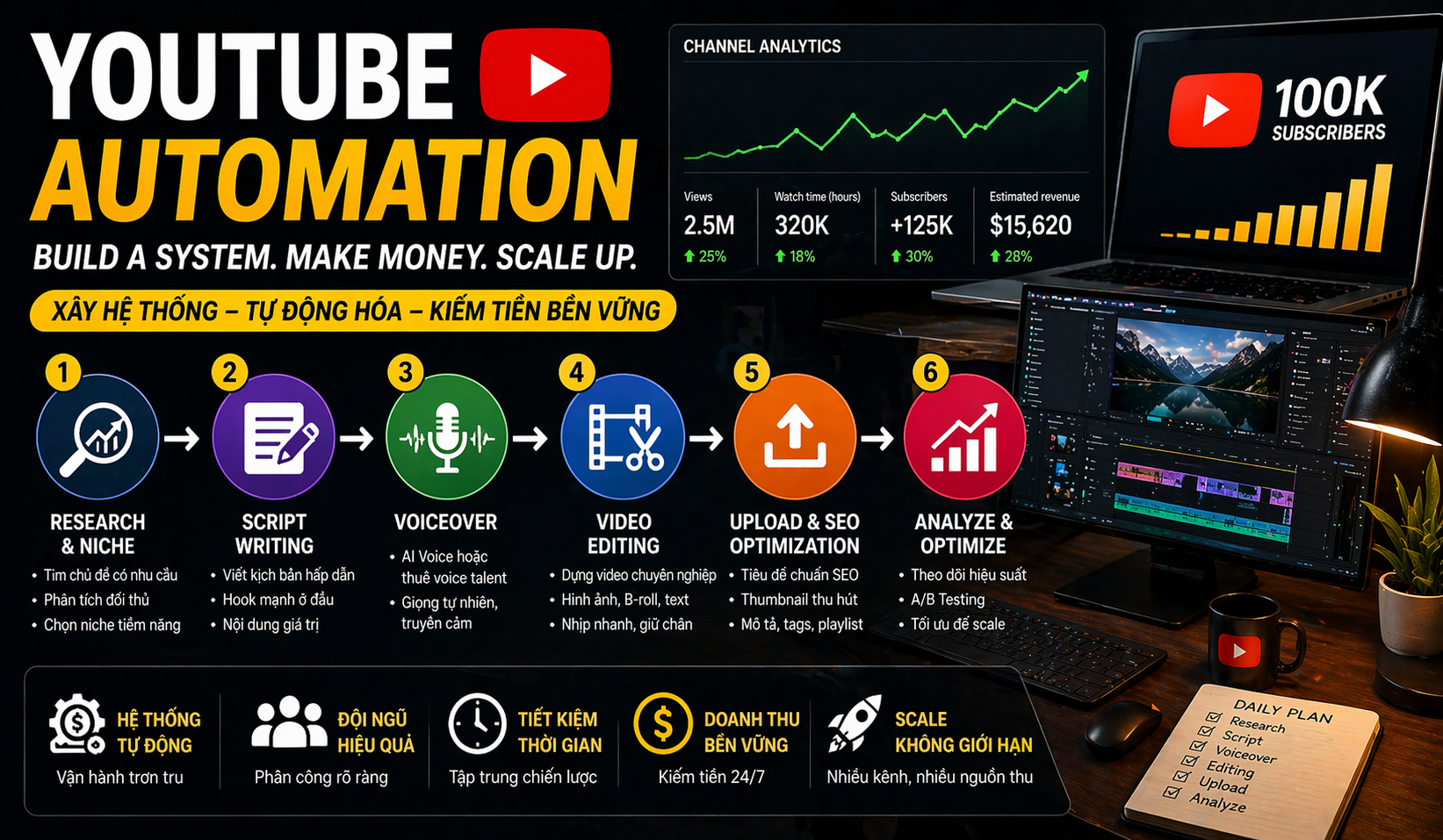 YouTube Automation Là Gì? Cách Xây Hệ Thống Kiếm Tiền