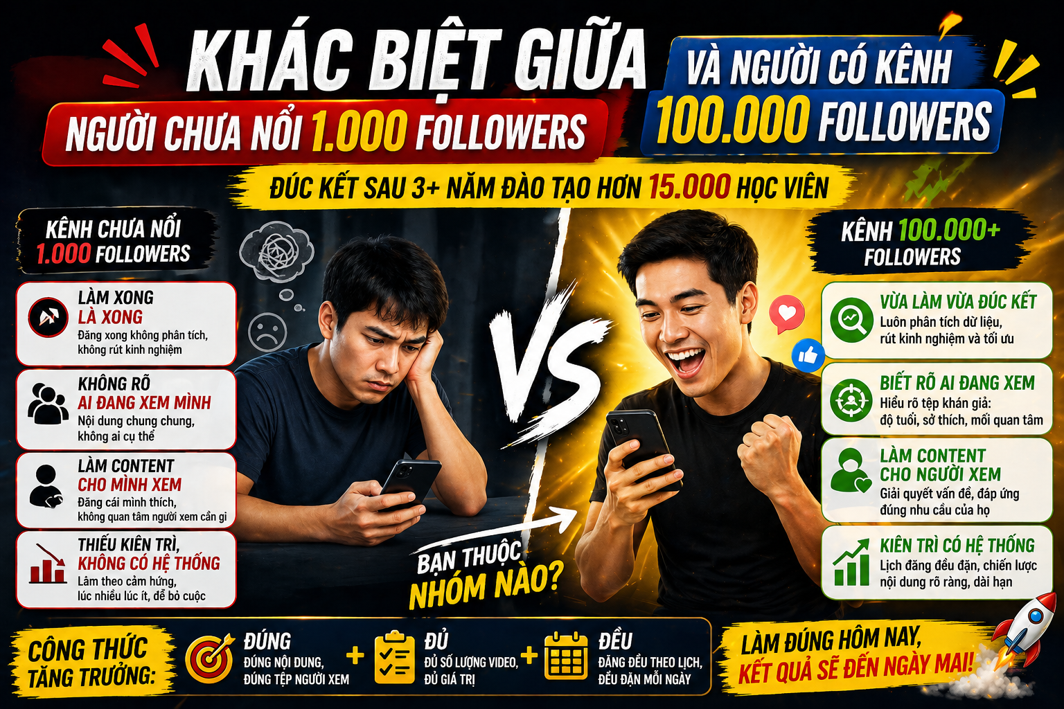 Sự Khác Biệt Giữa Người Có 100.000 Followers Và Người Chưa Nổi 1.000 Followers